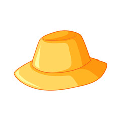 Isolated illustration of a simple yellow sun hat on a white background