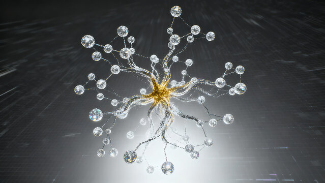 Glitch-Style Network Graph Expanding on a Digital Grid