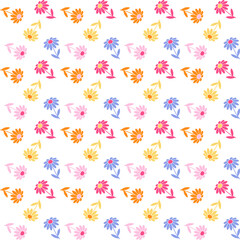 Abstract Seamless Floral Pattern in Sweet Pastel Colors