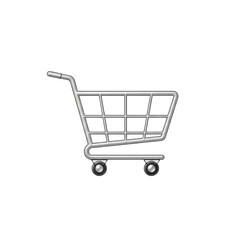 Flat Design Shopping Cart Graphic on Transparent Background
