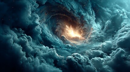Powerful swirling galaxy storm effect high resolution image