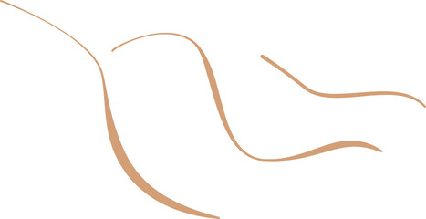 Abstract Wavy Lines In Beige Color Forming Dynamic Shapes Against Transparent Background