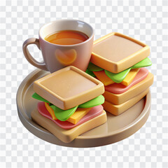 3D Tea Sandwiches Icon | Finger Food, British Afternoon Tea & Snack
