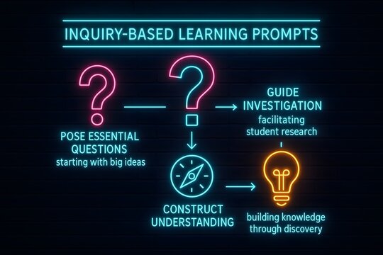 Inquiry Learning Infographic with Question-Based Strategies for Educational Development