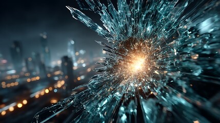 Sparkling glass fragments burst high resolution image