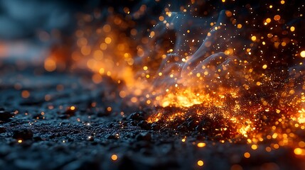 Stunning flame sparks dark background design high resolution image