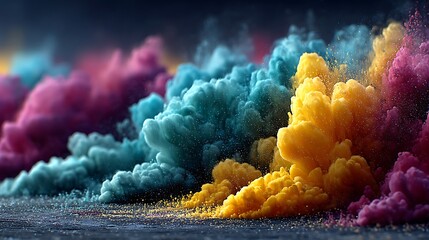 Stunning smoke explosion vibrant color artwork high resolution image