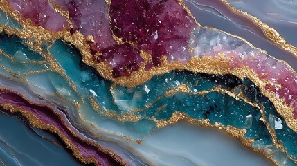 Stunning stone artwork with golden veins high resolution image