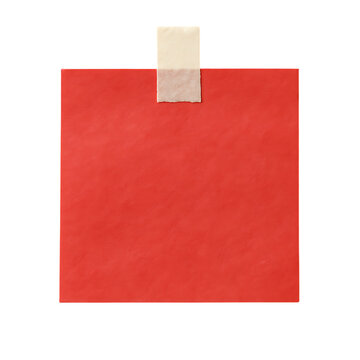 Sticky note reminder. Post it note paper. red sheets for notes isolated with clipping path on background.