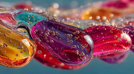 Vibrant abstract bubbles digital fantasy artwork high resolution image