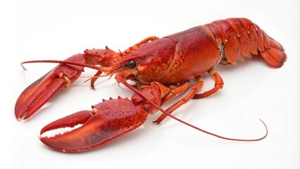 Red lobster isolated on a white background, lobster, seafood, crustacean, red, animal, ocean, isolated, delicacy, shellfish