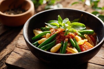 Colorful Vegetable and Bean Dish from Chad
