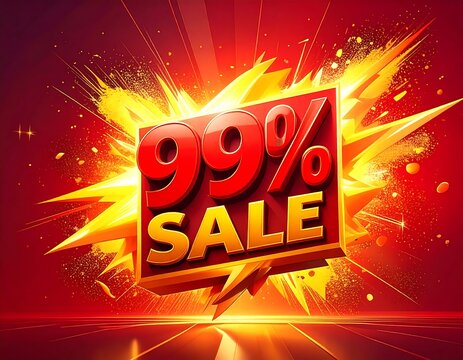 Explosive 99% sale banner