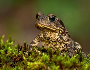 Obraz premium Close-up of a Toad on Moss.