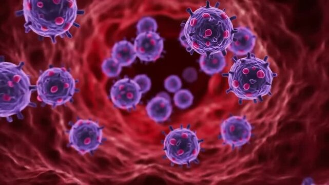 Purple viruses invade red bloodstream