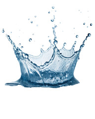 Dynamic splash of water creates eye catching visual, showcasing droplets and waves vibrant blue hue. This captures essence of movement