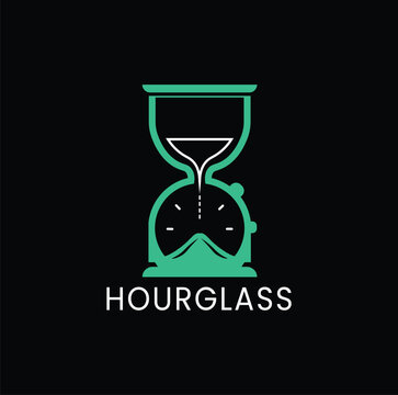 Minimalist Hourglass Logo Time, Sand Clock, and Vintage