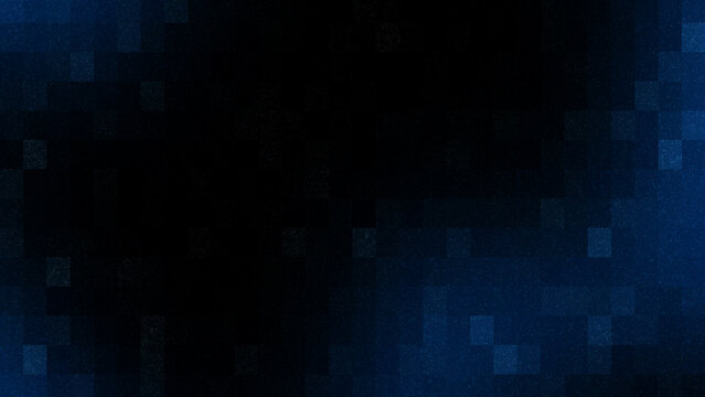 Dark blue gradient pixels with glass texture on black background creating soft digital futuristic depth effect
