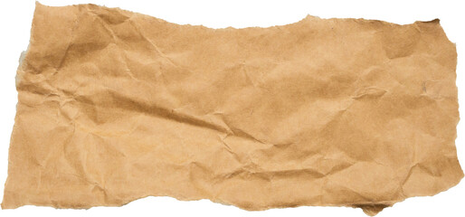 piece of brown paper tear isolated on white background