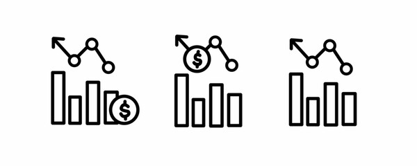 data analyst icon set, graph chart icon for web site