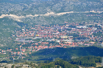 A view from Lovcen National Park in Cetinje, Montenegro