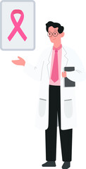 Doctor promoting breast cancer awareness