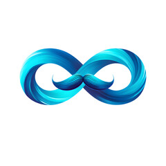 Fototapeta premium Infinity symbol with mustache isolated on transparent background