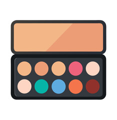 Colorful eyeshadow palette with multiple shades