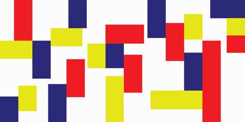 Abstract geometric artwork with colorful rectangles