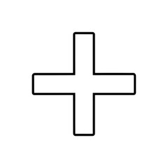 Simple plus sign with rounded rectangle ends silhouette