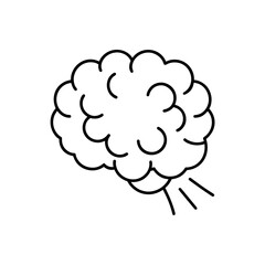 Outline of a brain with visible structure silhouette
