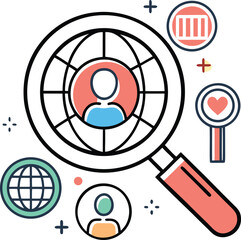 Abstract geometric shapes with vibrant color accents