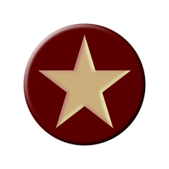 red 3d button with raised gold 3d star 