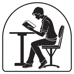 A person reading a book with concentration