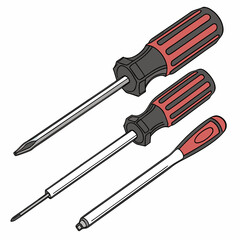 Three screwdrivers with different tips