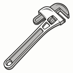 Gray scale illustration of a pipe wrench