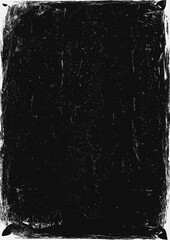 Obraz premium Grunge Black Paper Texture with Dust, Scratches, Vintage Grainy Surface and Distressed Rough Background for Abstract Design, Photography Overlay, Poster, or Graphic Art Projects