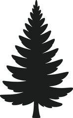 Pine Tree Silhouette – Evergreen Forest Vector Illustration for Nature and Holiday Design