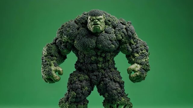 Powerful vegetable monster concept representing organic strength and nutrition