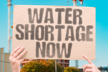 “Water Shortage Now” Residents queue as supplies run out.WATER. SHORTAGE. QUEUE. RESIDENT. SUPPLY. CRISIS.