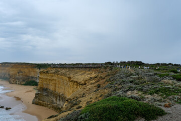 The Twelve Apostles limestone stacks along the Great Ocean Road in Victoria, Australia, a famous coastal landmark known for stunning cliffs, ocean views, and natural beauty.