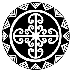 Polynesian maori tattoo style.Pattern aboriginal samoan. Black and white texture, isolated vector.