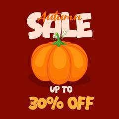 Autumn sale. The background of the autumn sale with a pumpkin for a trade sale or a promotional banner. 