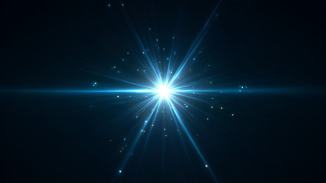 Effects, lens flare, shine, explosion, neon light, set. Light star blue, Light sun blue 