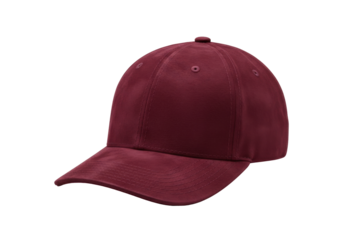 Burgundy baseball cap isolated on white, stylish headwear for sports and casual fashion accessory for sun protection
