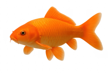 Goldfish swimming in water with transparent background