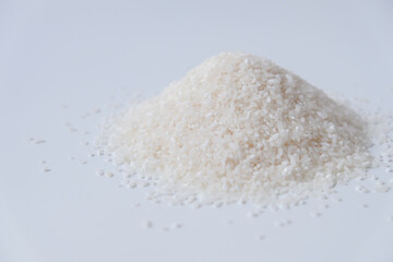 Rice grains isolated on white background