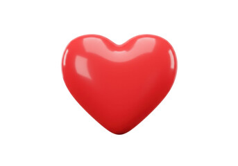 Shiny red heart isolated PNG, love symbol for Valentine s Day and romantic design projects