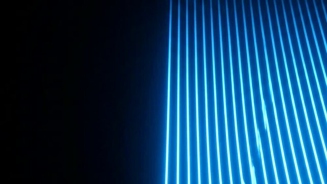 Abstract Blue Lines on Black Background - Modern Futuristic Design.