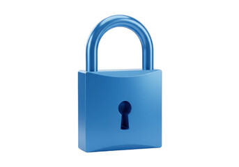 Blue padlock PNG isolated on transparent background, security and protection concept for graphic design and web use